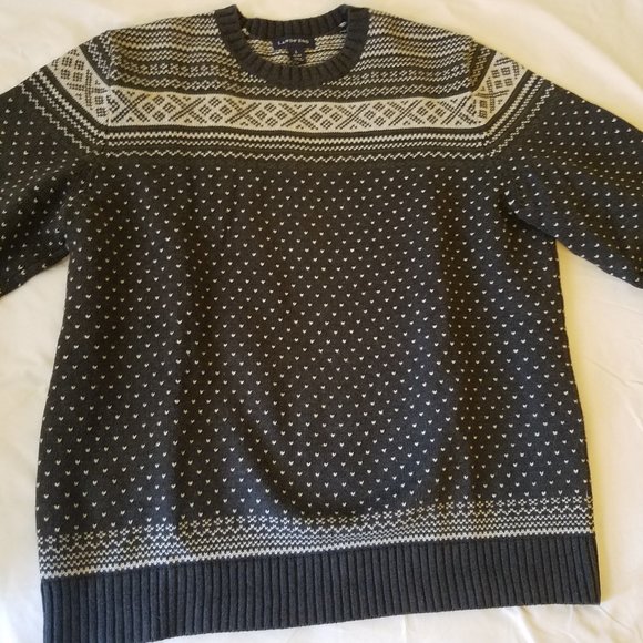 Lands' End Crew Neck Heart shaped Long Sleeve Large Sweater - Picture 2 of 7